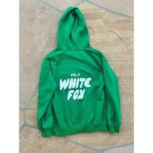 White Fox Vol.3 Women Hoodie Pullover Size S Green White EUC